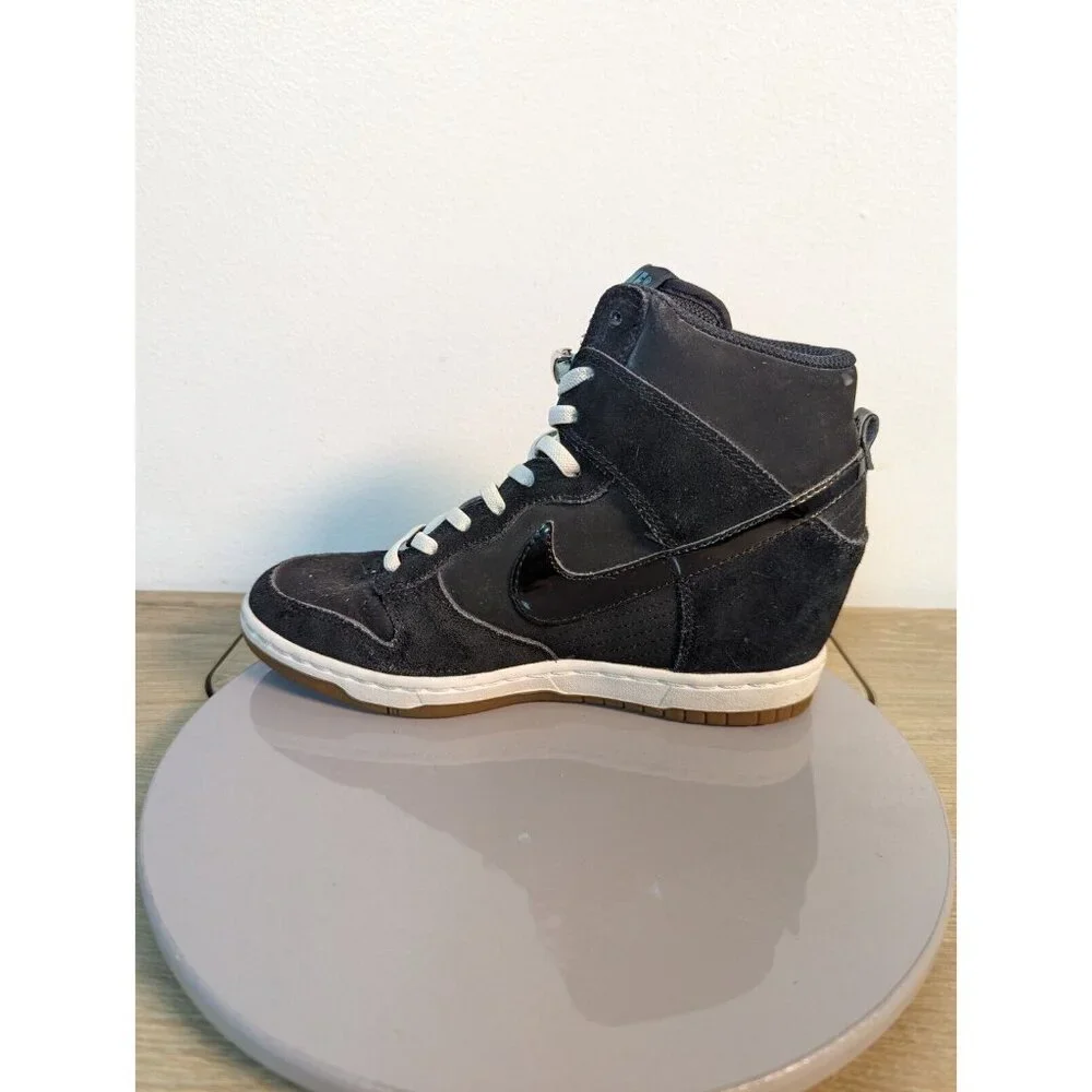 Nike Dunk Sky Hi Essential Hidden Wedge Heel 644877-400 Denim Blue Gum High 6.5 - Picture 7 of 11